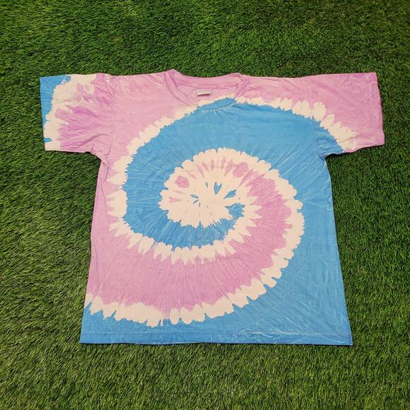 VTG 90s Y2K Trans Pride Flag Tie-Dye T-Shirt One Size Fits L/XL LGBTQ - Picture 1 of 5